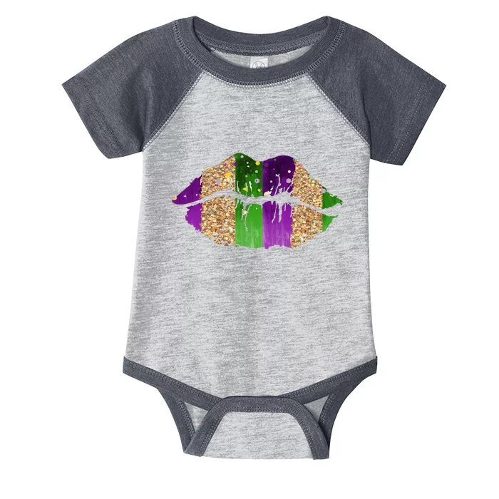 Mardi Gras Lips Celebration Infant Baby Jersey Bodysuit