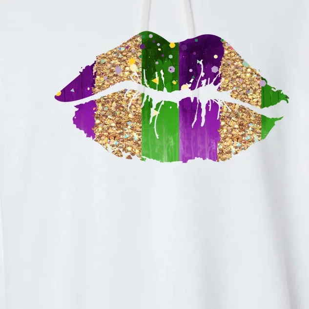 Mardi Gras Lips Celebration Garment-Dyed Fleece Hoodie