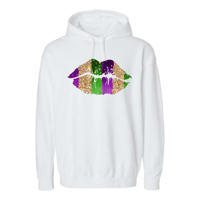 Mardi Gras Lips Celebration Garment-Dyed Fleece Hoodie