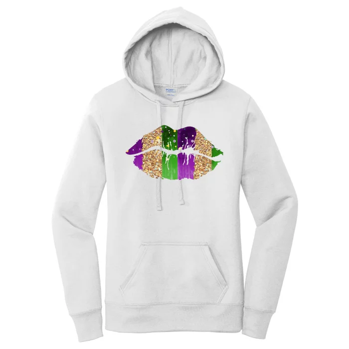 Mardi Gras Lips Celebration Women's Pullover Hoodie