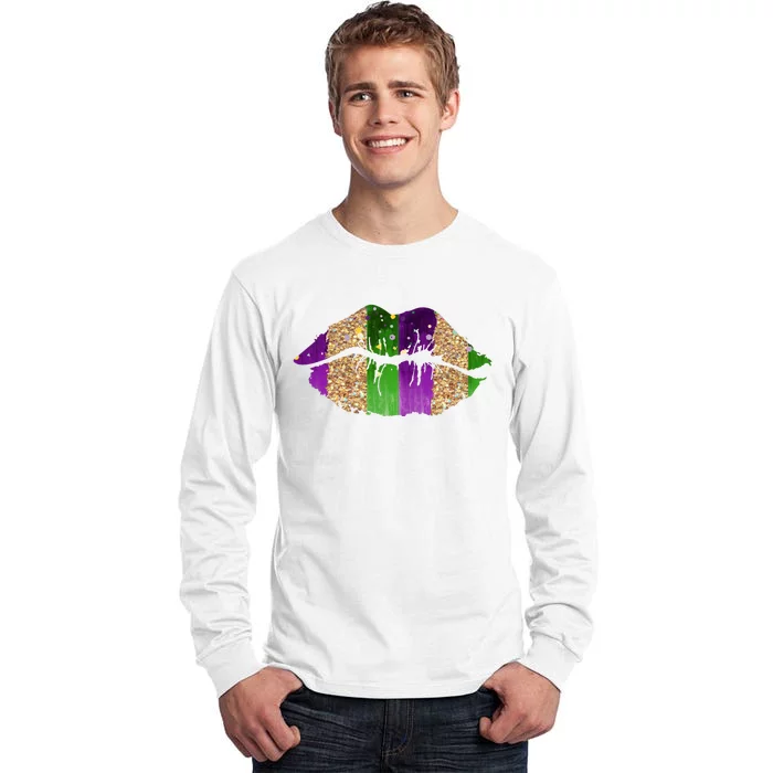 Mardi Gras Lips Celebration Tall Long Sleeve T-Shirt