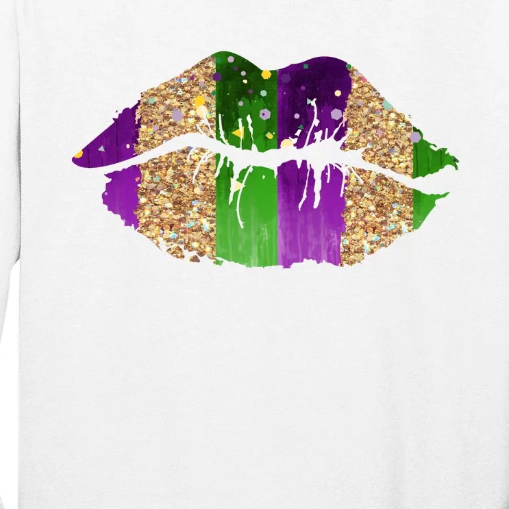 Mardi Gras Lips Celebration Tall Long Sleeve T-Shirt