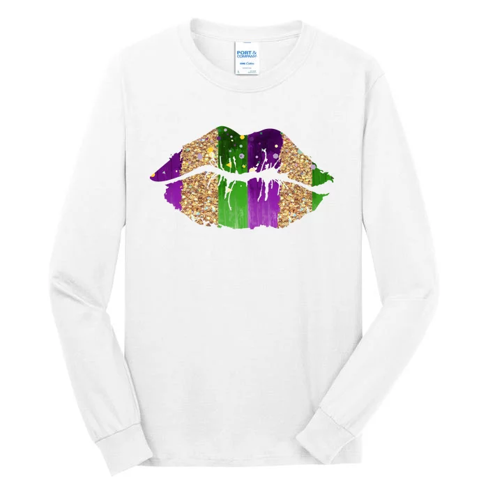 Mardi Gras Lips Celebration Tall Long Sleeve T-Shirt