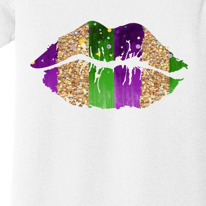 Mardi Gras Lips Celebration Baby Bodysuit