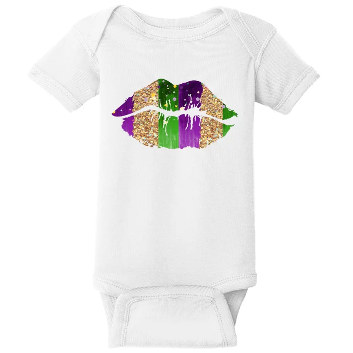 Mardi Gras Lips Celebration Baby Bodysuit