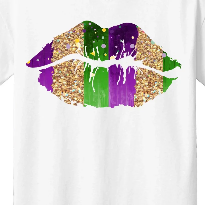 Mardi Gras Lips Celebration Kids T-Shirt