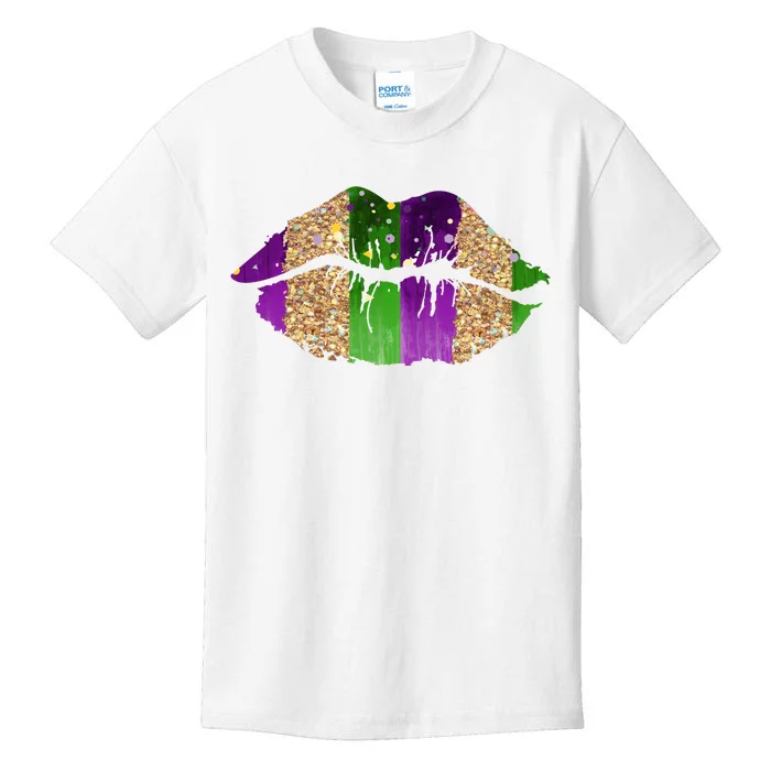 Mardi Gras Lips Celebration Kids T-Shirt