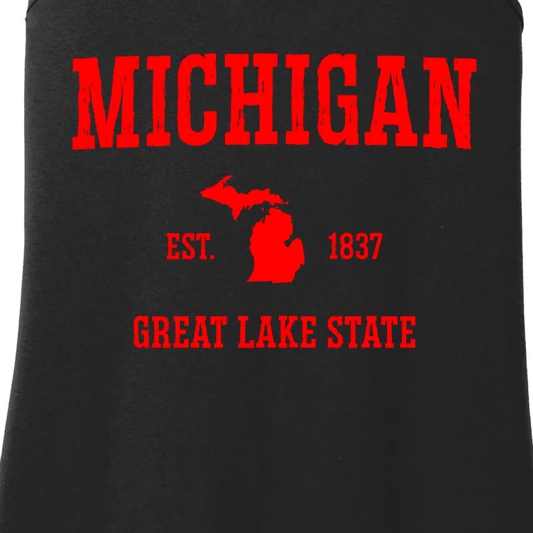 Michigan Great Lake State MI Est 1837 Ladies Essential Tank