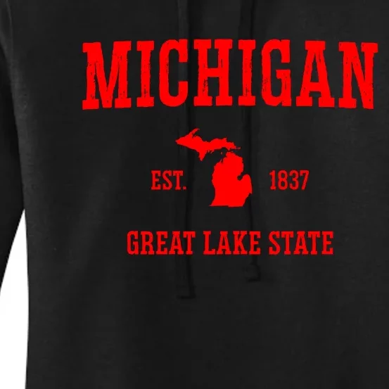 Michigan Great Lake State MI Est 1837 Women's Pullover Hoodie