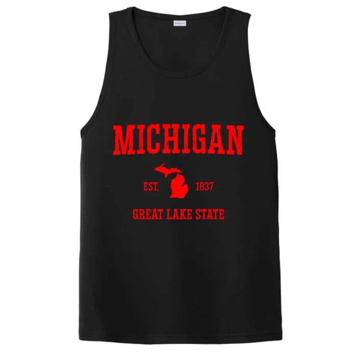 Michigan Great Lake State MI Est 1837 Performance Tank