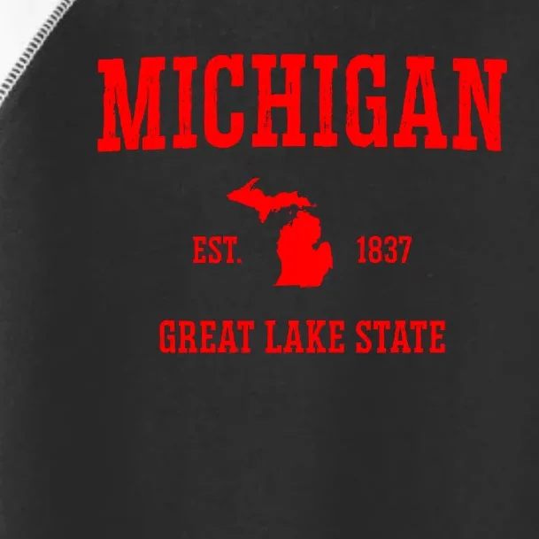 Michigan Great Lake State MI Est 1837 Toddler Fine Jersey T-Shirt