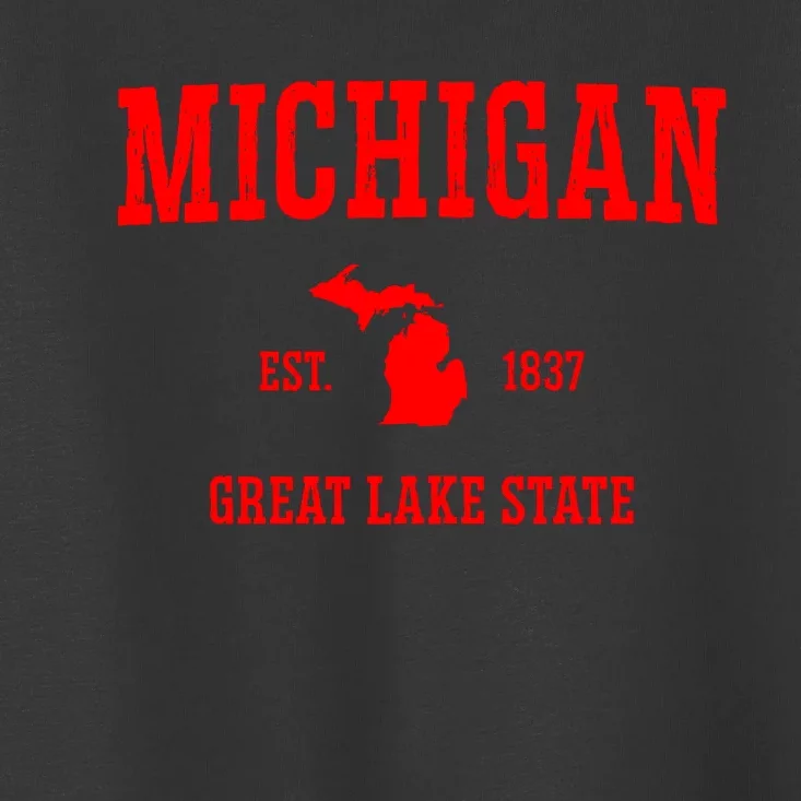 Michigan Great Lake State MI Est 1837 Toddler T-Shirt