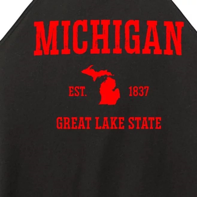 Michigan Great Lake State MI Est 1837 Women’s Perfect Tri Rocker Tank