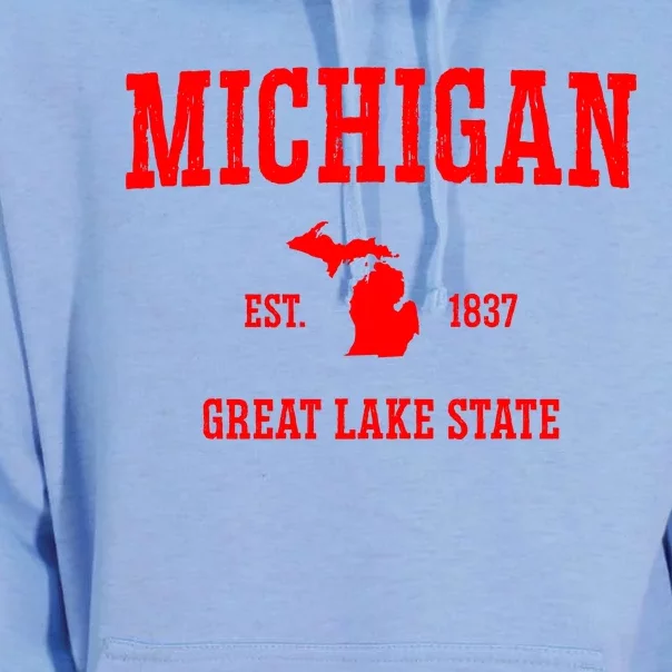 Michigan Great Lake State MI Est 1837 Unisex Surf Hoodie