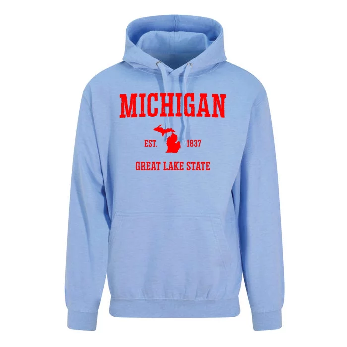 Michigan Great Lake State MI Est 1837 Unisex Surf Hoodie