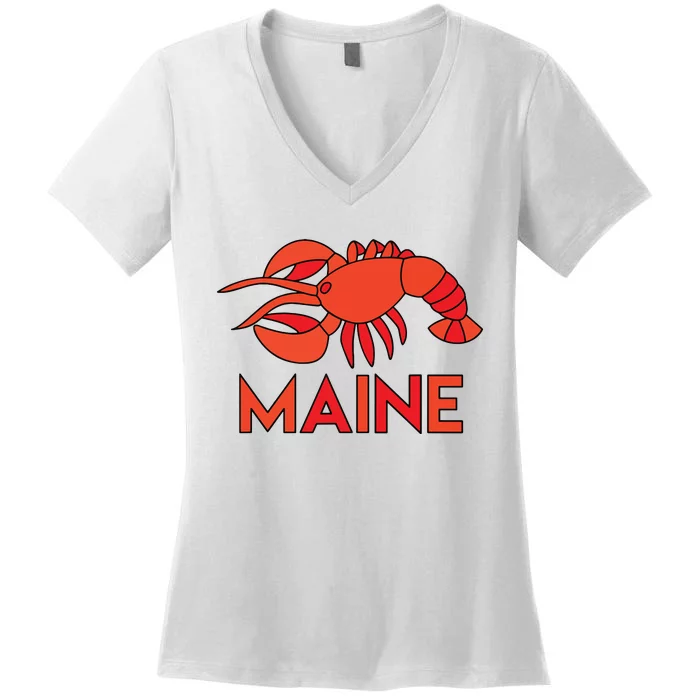 Maine Gift Lobster Stained Glass Lobster Women's V-Neck T-Shirt