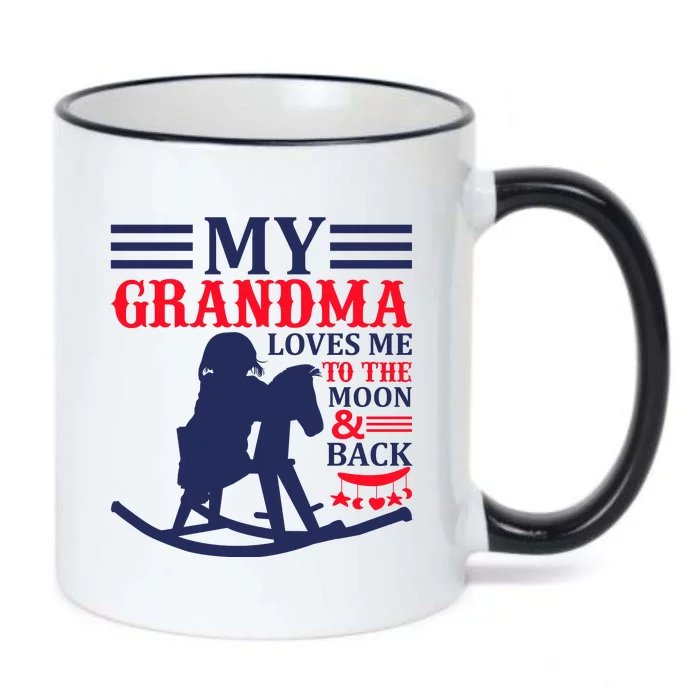 My Grandma Loves Me To The Moon And Back Black Color Changing Mug