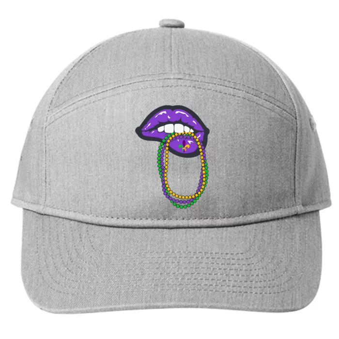 Mardi Gras Lips Queen Carnival 7-Panel Snapback Hat