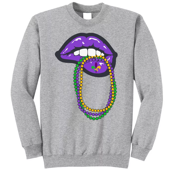 Mardi Gras Lips Queen Carnival Tall Sweatshirt