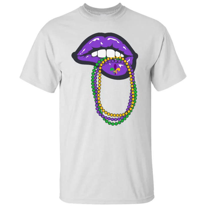 Mardi Gras Lips Queen Carnival Tall T-Shirt