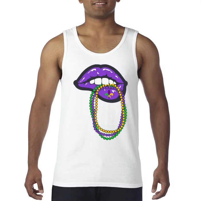 Mardi Gras Lips Queen Carnival Tank Top