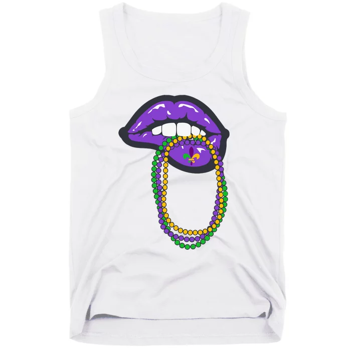 Mardi Gras Lips Queen Carnival Tank Top