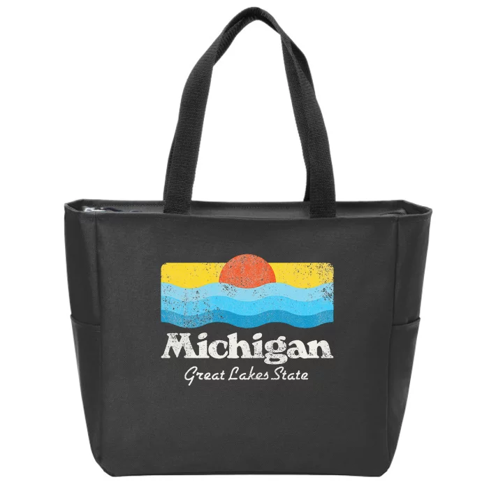 Michigan Great Lakes State Zip Tote Bag