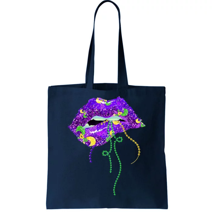 Mardi Gras Lip Beads Festive Tote Bag