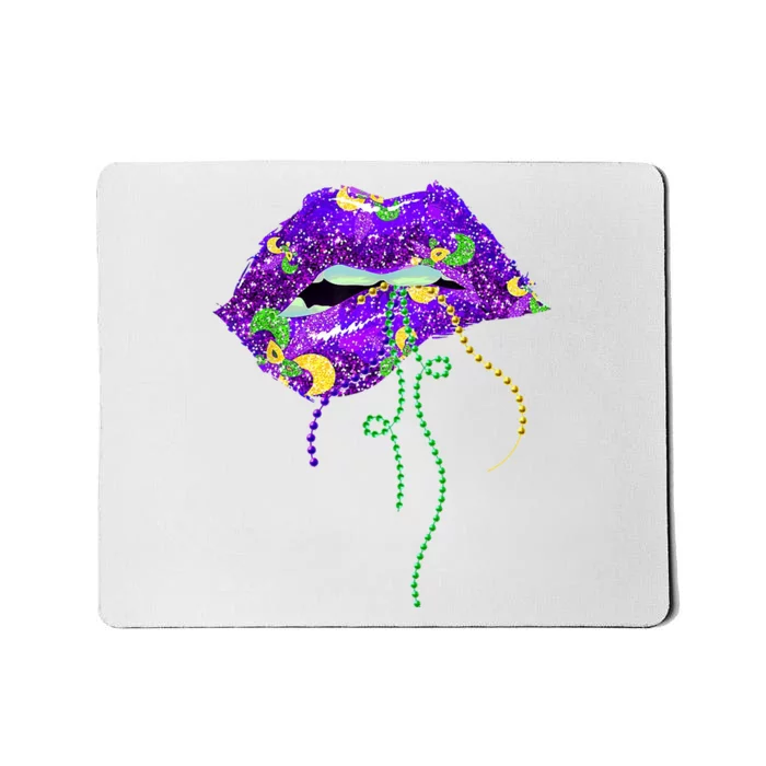 Mardi Gras Lip Beads Festive Mousepad