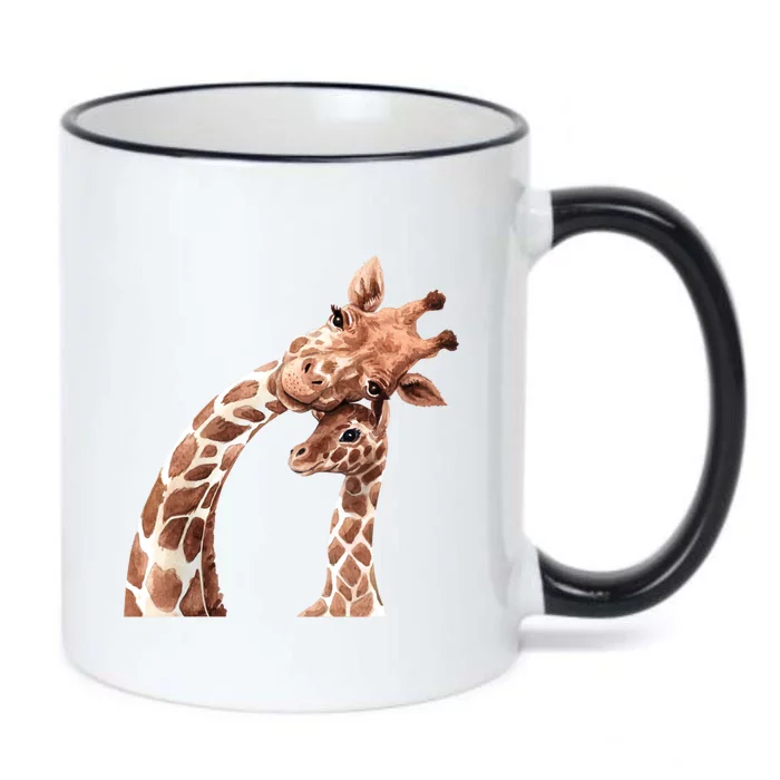 Mama Giraffe Love Gift; Protect Giraffe Gift; Gift Black Color Changing Mug