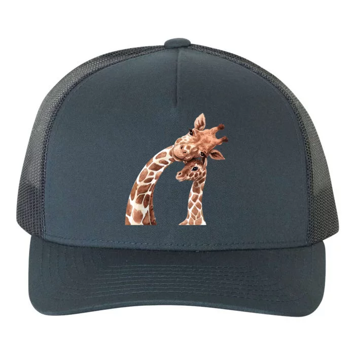 Mama Giraffe Love Gift; Protect Giraffe Gift; Gift Yupoong Adult 5-Panel Trucker Hat