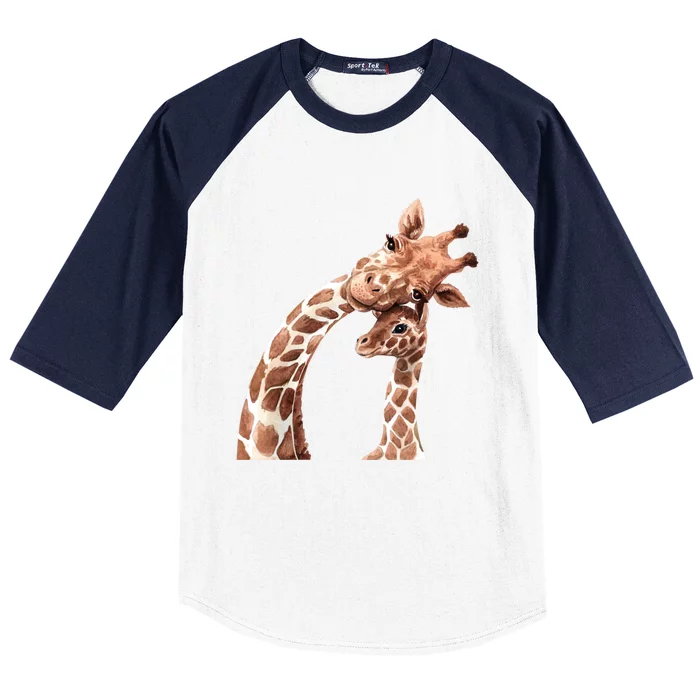 Mama Giraffe Love Gift; Protect Giraffe Gift; Gift Baseball Sleeve Shirt