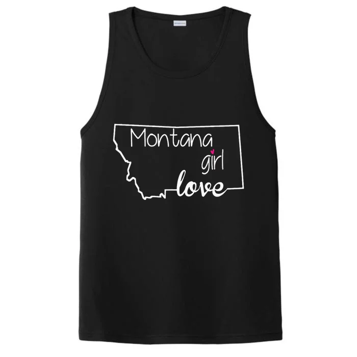 Montana Girl Love Montana State Home Performance Tank