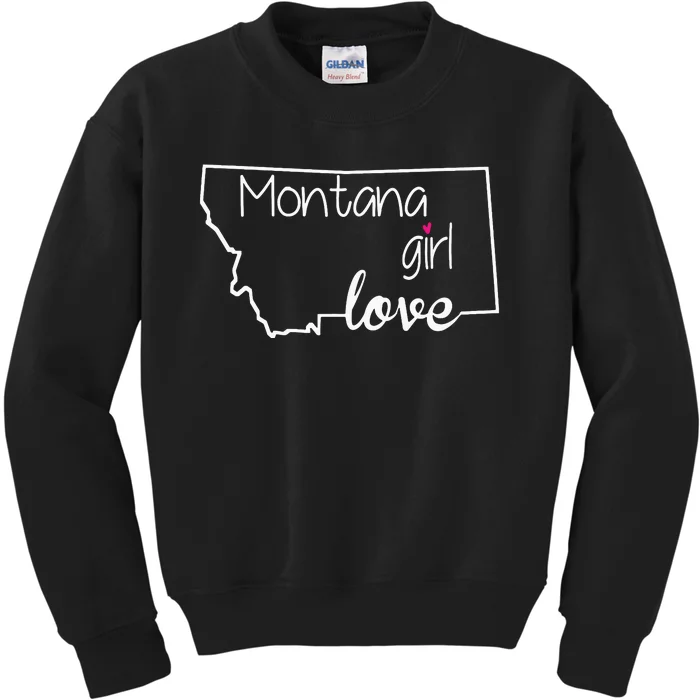 Montana Girl Love Montana State Home Kids Sweatshirt