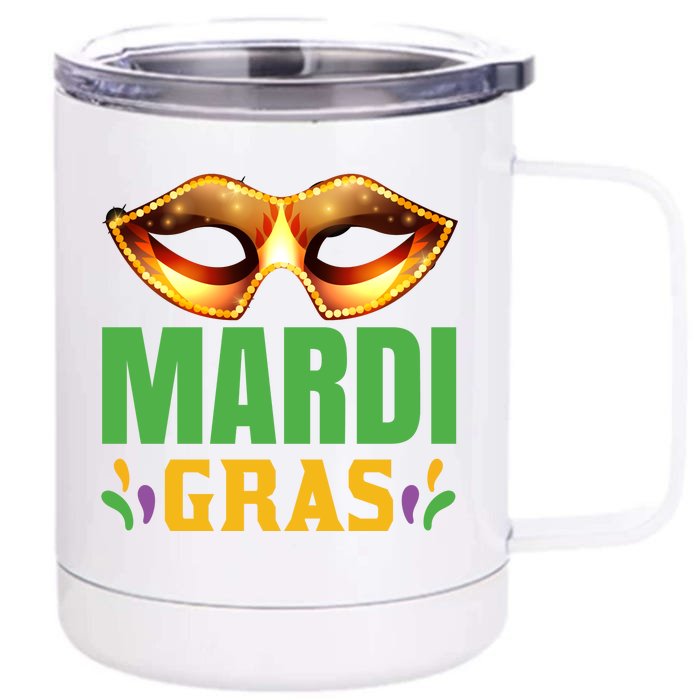 Mardi Gras Front & Back 12oz Stainless Steel Tumbler Cup