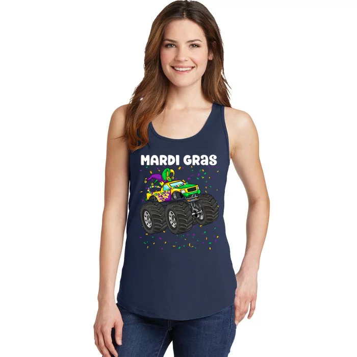 Mardi Gras Monster Truck Beads Carnival Festival Boy Ladies Essential Tank