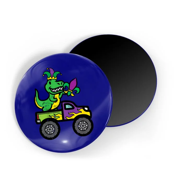 Mardi Gras Monster Truck Dinosaur Trex Magnet