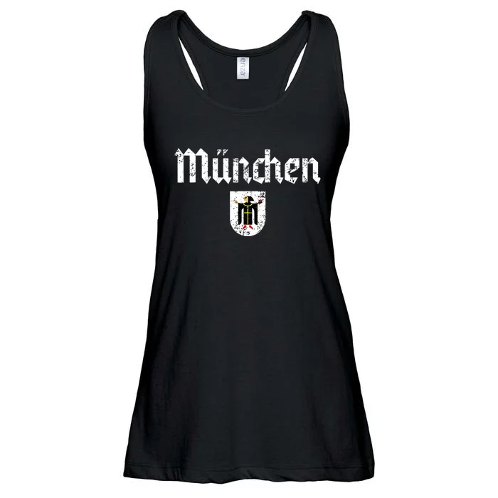 Munich Germany Muenchen Vintage Retro Distressed Ladies Essential Flowy Tank