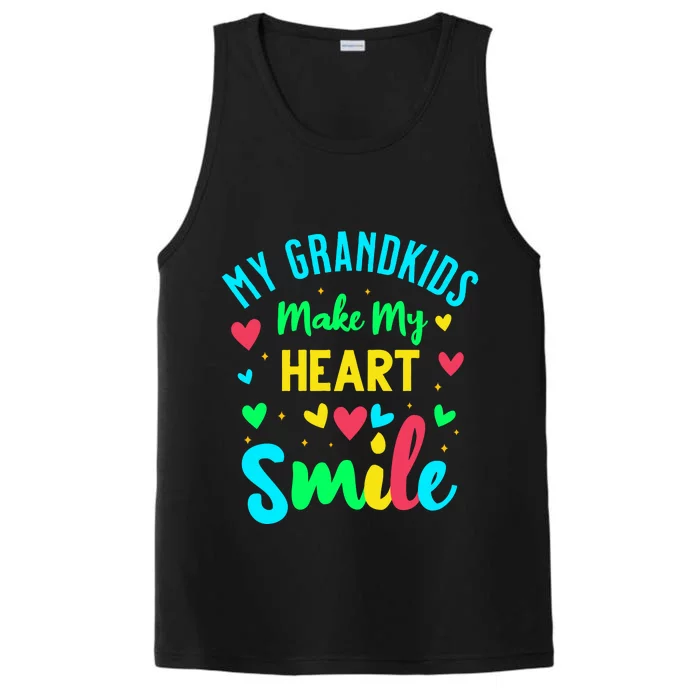 My Grandkids Make My Heart Smile Performance Tank