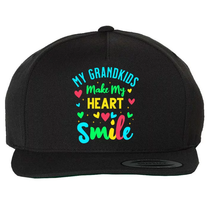 My Grandkids Make My Heart Smile Wool Snapback Cap