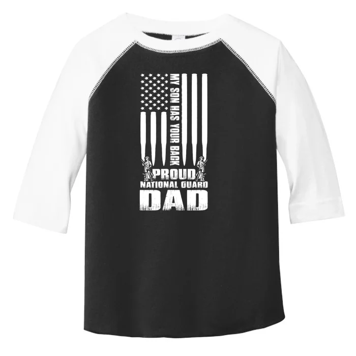 Mens Gift My Son Has Your Back Proud National Guard Dad Army Dad Gift Toddler Fine Jersey T-Shirt