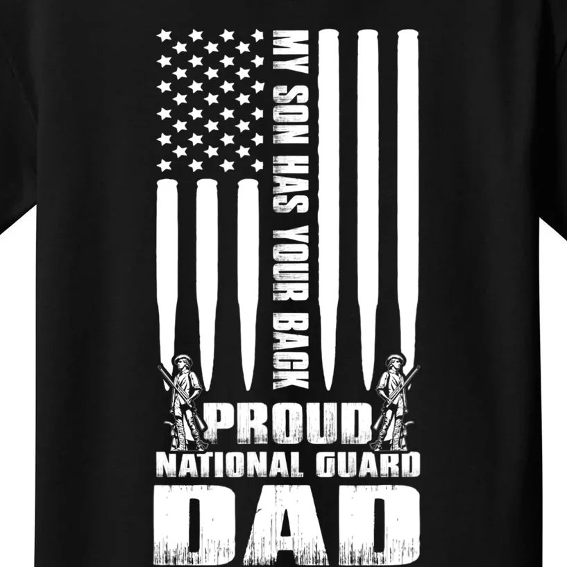 Mens Gift My Son Has Your Back Proud National Guard Dad Army Dad Gift Kids T-Shirt