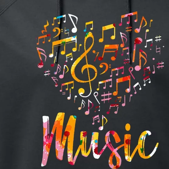 Musician Gift Musical Instrument Music Notes Treble Clef Performance Fleece Hoodie