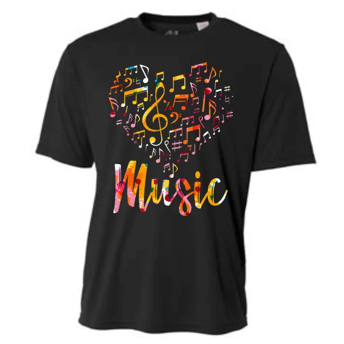 Musician Gift Musical Instrument Music Notes Treble Clef Cooling Performance Crew T-Shirt