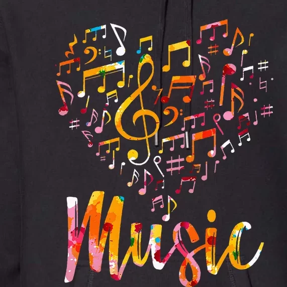 Musician Gift Musical Instrument Music Notes Treble Clef Premium Hoodie