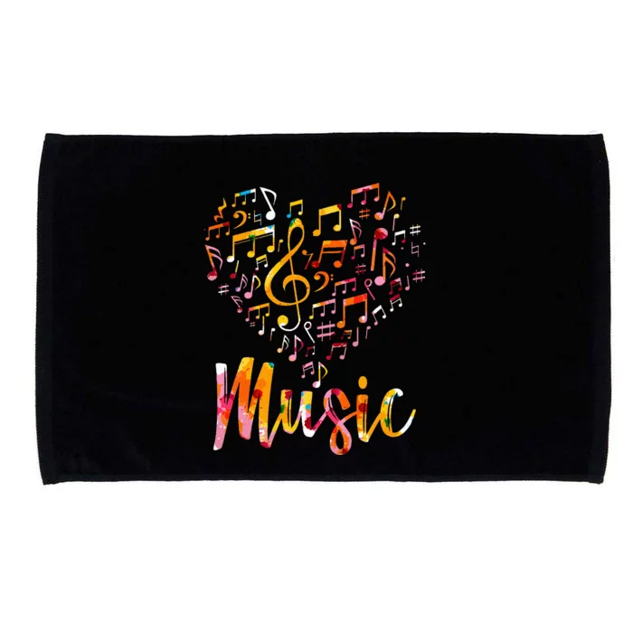 Musician Gift Musical Instrument Music Notes Treble Clef Microfiber Hand Towel