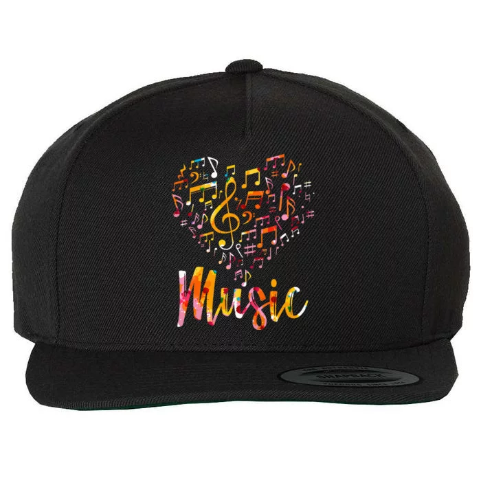 Musician Gift Musical Instrument Music Notes Treble Clef Wool Snapback Cap