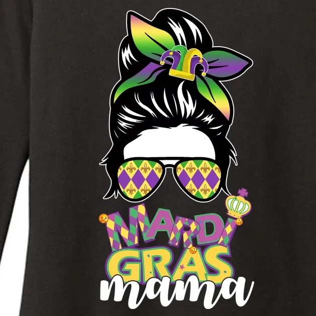 Mardi Gras Mama Hair Bun Celebration Womens CVC Long Sleeve Shirt