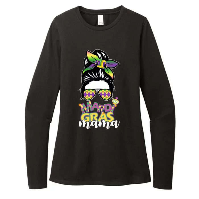 Mardi Gras Mama Hair Bun Celebration Womens CVC Long Sleeve Shirt