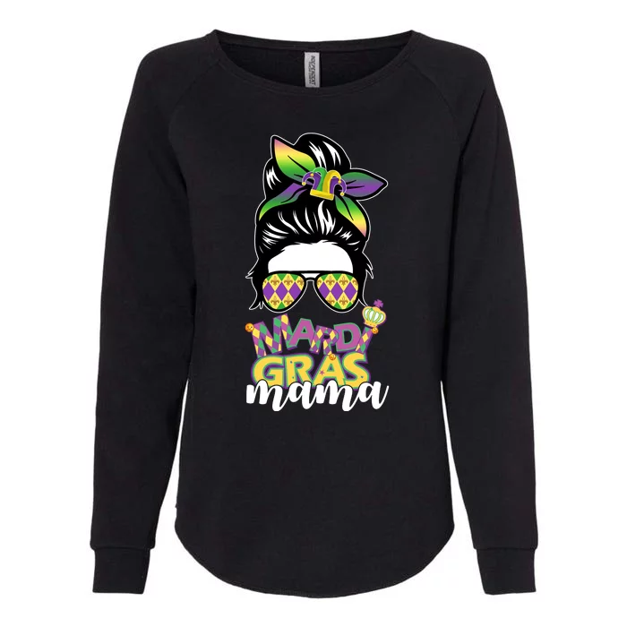 Mardi Gras Mama Hair Bun Celebration Womens California Wash Sweatshirt